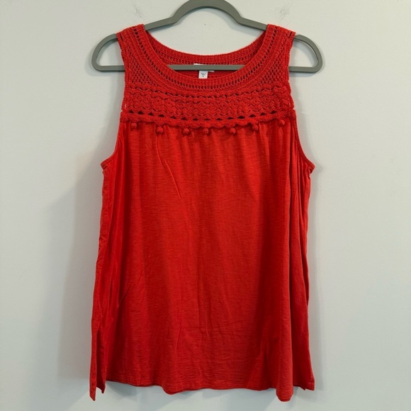 Women’s J. Jill Red Orange Sleeveless Tank Top size medium M - Picture 1 of 4